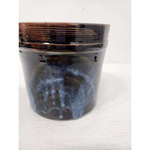 VTG 1985 Studio Pottery Stoneware Kitchen Utensil Crock Holder Glazed Signed - Picture 5 of 9